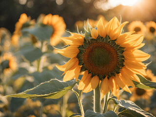 Naklejka premium sunflower on a field