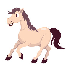 Cartoon style sticker of mare 