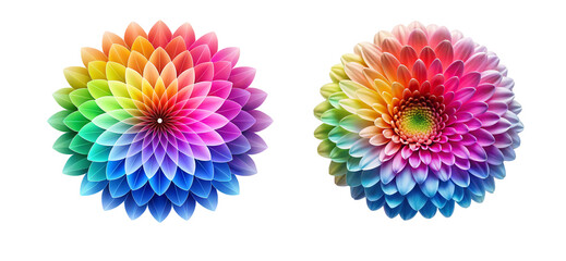 Flower with Stunning Gradient Effect on Transparent Background for Graphics