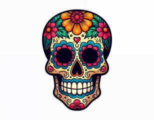 Mexican Skull white background