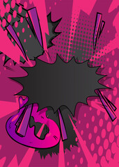 Cartoon black and purple background, classic comic book backdrop. Retro vector comics pop art design.