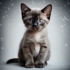 Grey Siamese Cat With Striking Blue Eyes