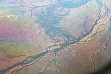High-Altitude View of Braided River Channels on Earth&rsquo;s Surface