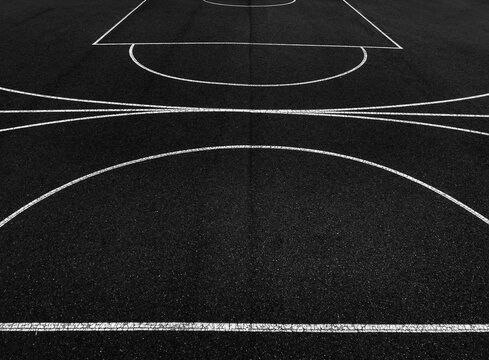 lines on a tarmac sportsfield