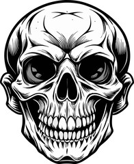 Skull death flat vector icons for apps and games. Human skull png file, 