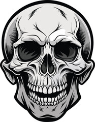 Fototapeta premium Skull death flat vector icons for apps and games. Human skull png file, 