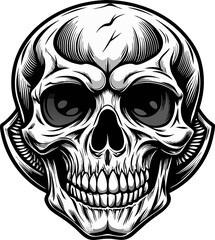 Skull death flat vector icons for apps and games. Human skull png file, 