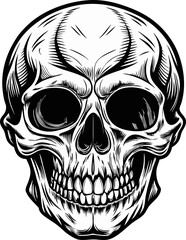 Skull death flat vector icons for apps and games. Human skull png file, 