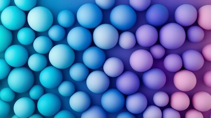 Harmonious Gradient Sphere Arrangement in Blue, Turquoise, and Lilac Tones