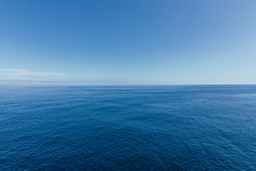 Drone view of vast ocean horizon on Terceira island Azores
