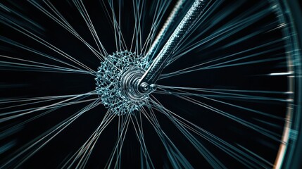 Obraz premium Abstract Bicycle Wheel Spokes and Gear with Blur Effect