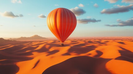 Fototapeta premium Serene Harmony - Balancing Balloons and Desert Elements for Aesthetic Composition