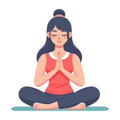 Meditation woman cartoon Vector illustration