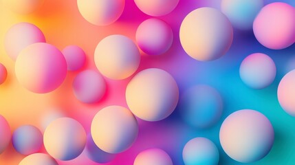 Vivid Colorful Gradients in Spheres with Seamless Background Blend for Abstract Artistic Design