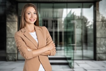 Fototapeta premium Portrait of a successful young business woman posing