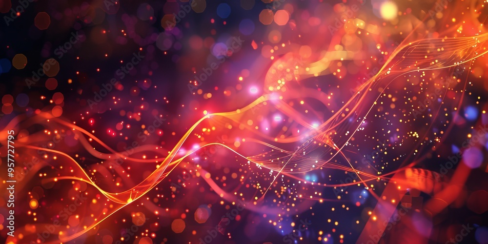Poster abstract digital artwork symbolizing the interconnectedness of web design and technology
