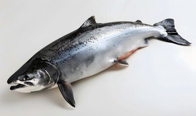 Salmon fish isolated on white without shadow. 