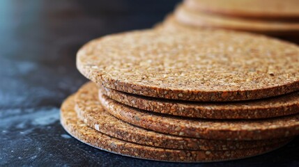 Coasters: Small, practical items used under drinks to safeguard tables from water rings and spills, crafted from materials like cork, wood, or metal.
