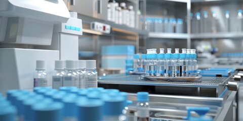Conceptual depiction of medical equipment in a clinical laboratory setting