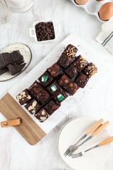Brownies Potong Sekat  or Baked Brownies with Various Toppings