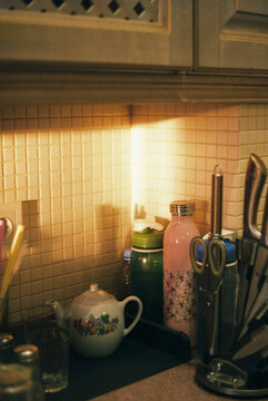 Golden hour in kitchen