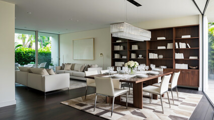 A Modern Living-Cum-Dining Dining Room Space Interior Design