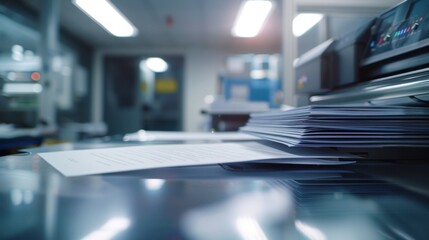 Obraz premium Printer: A machine for producing physical copies of digital files, typically connected to a computer. It can be an inkjet or laser printer, sometimes with scanning and copying features. 