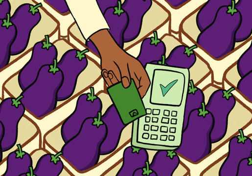Contactless payment for aubergine