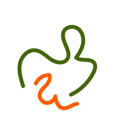 Obraz premium Green orange squiggly lines vectors 