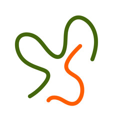 Green orange squiggly lines vectors 