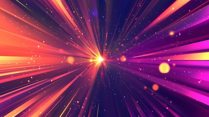 Obraz premium Abstract Background with Pink and Orange Stripes and Glowing Lights