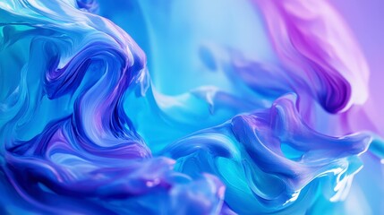 Obraz premium Serene Symphony - Abstract Design in Blue, Turquoise, and Lilac for Color Harmony