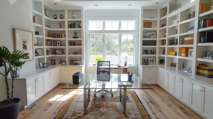 Fototapeta premium Sleek and Stylish Modern Home Office Setup