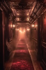 Mysterious and Enchanting Hallway of an Old Castle