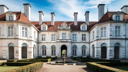 Naklejka premium Beautiful Renaissance castle with ornate architecture