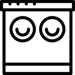 Simple vector icon depicting a washing machine showing the control panel with two wash cycles available