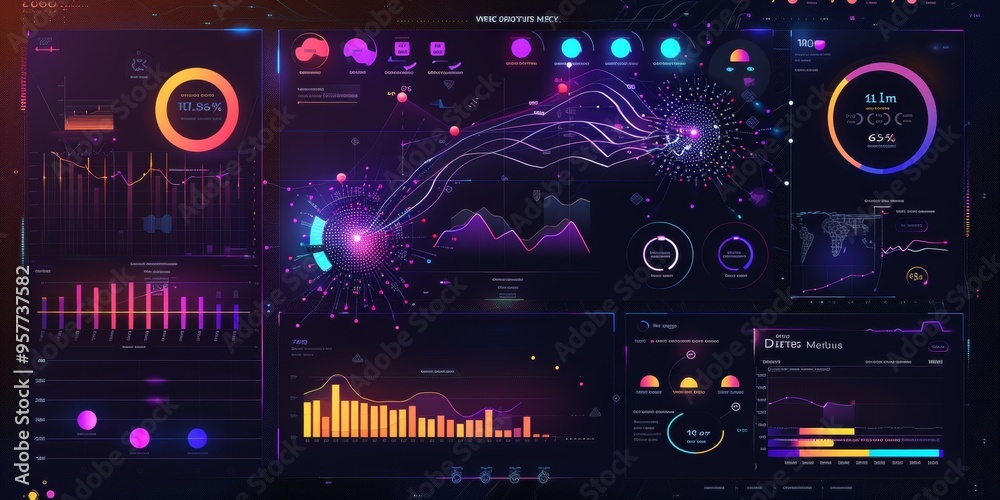 Poster Abstract visualization of data analytics and user engagement metrics on a web dashboard
