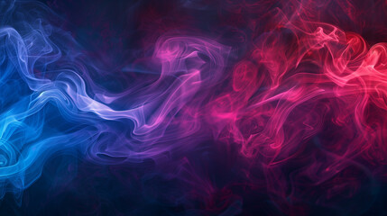 Obraz premium Abstract smoke art in blue and red colors swirling together