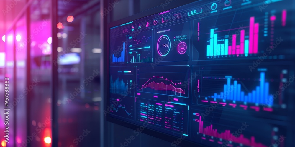 Poster Abstract visualization of data analytics and user engagement metrics on a web dashboard