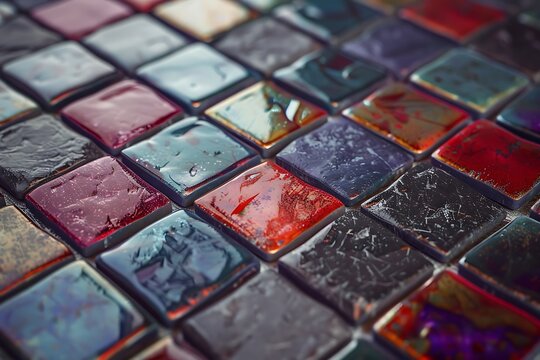 colorful tile renovation house concept.