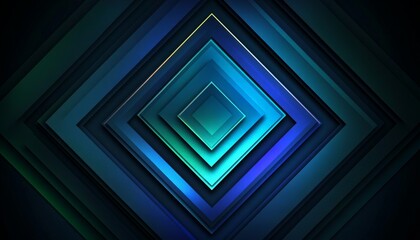 Fototapeta premium Abstract Blue and Green Geometric Pattern with Overlapping Shapes