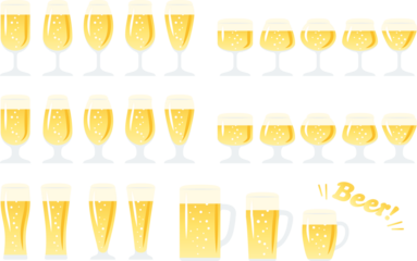 ホワイトビールのイラストセット white beer illustration