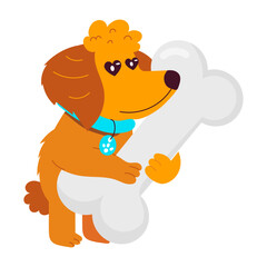 Comic style mascot of dog bone 