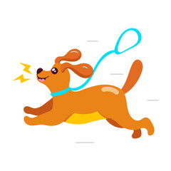 Comic style mascot of dog running 

