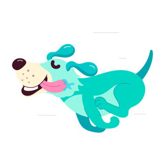 A comic style sticker of dog drooling  