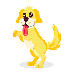 Husky dog with tongue out, flat sticker 