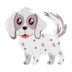 Comic style sticker of cute pet dog  