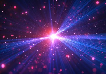 Obraz premium 光線と青い背景