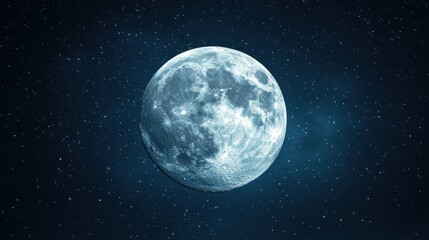 Obraz premium Full Moon in a Starry Night Sky