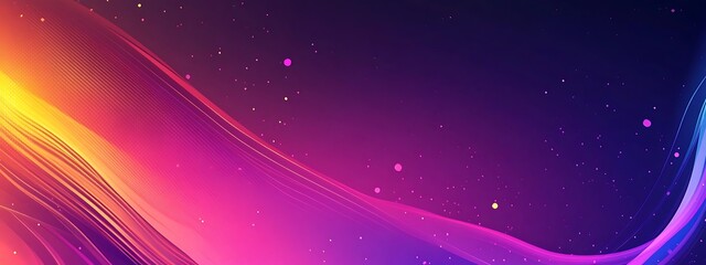 Fototapeta premium Abstract Colorful Gradient with Wavy Lines and Scattered Dots